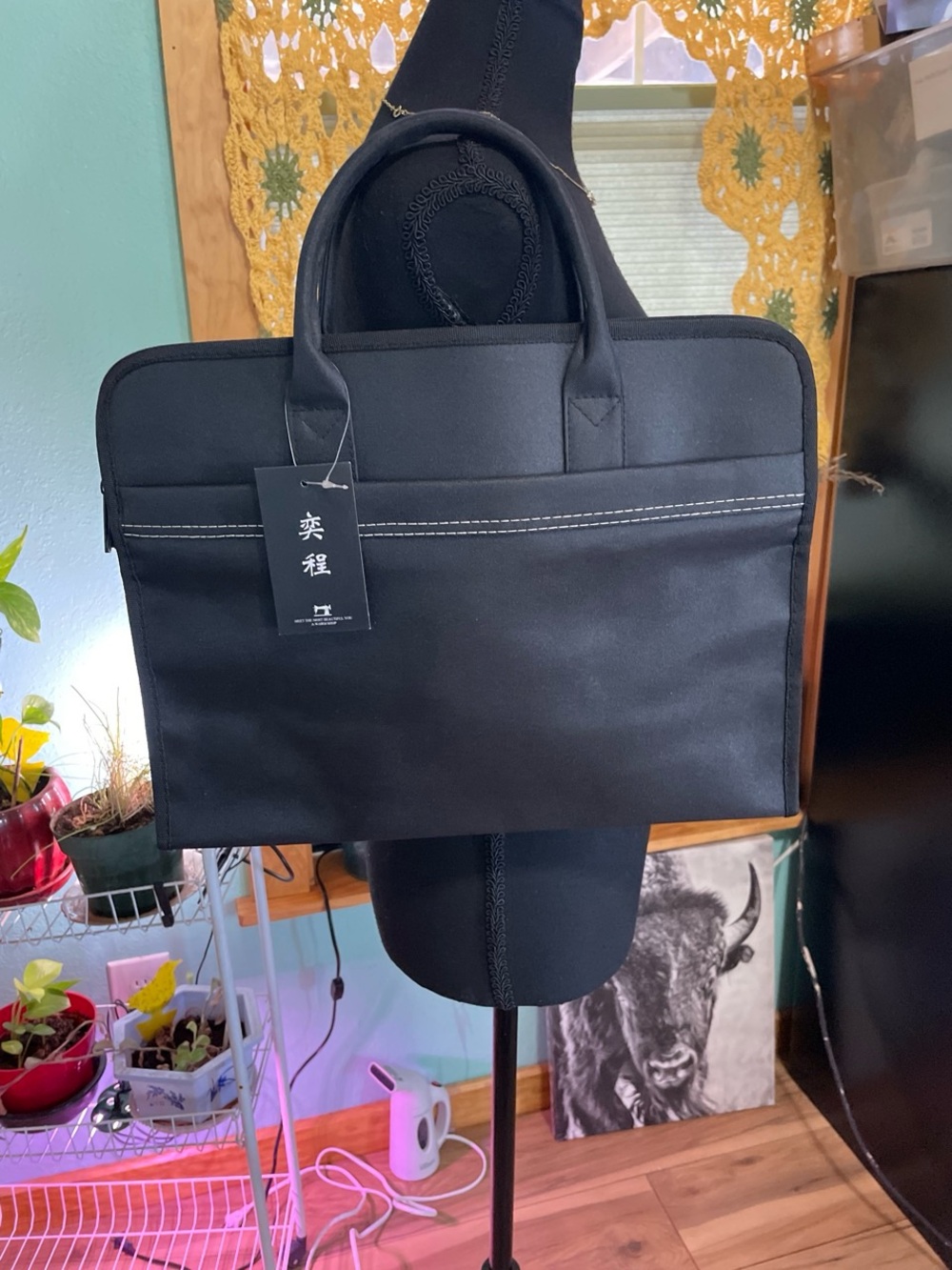 Black Men's Briefcase Tote Bag - Unbranded